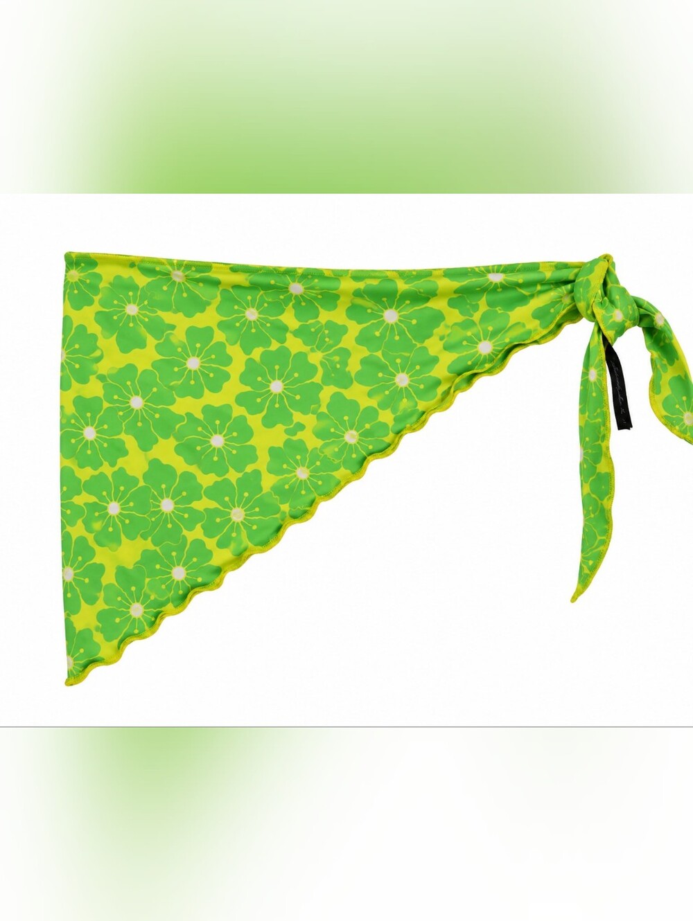 Out From Under Green Floral Side Tie Sarong Swim Cover Up Hip Scarf S Festival